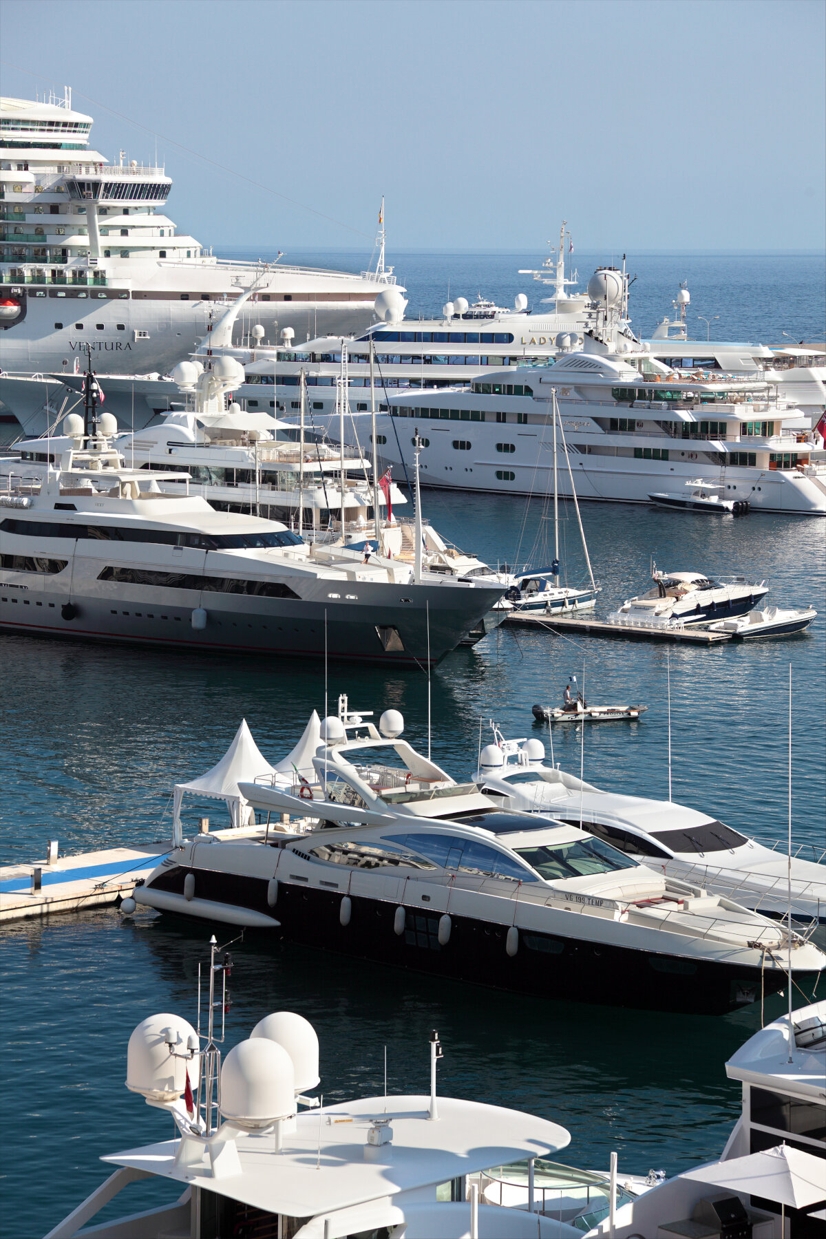Cruise ship and yachts in Monaco
