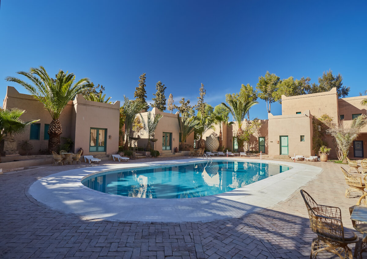 The inner courtyard with a swimming pool